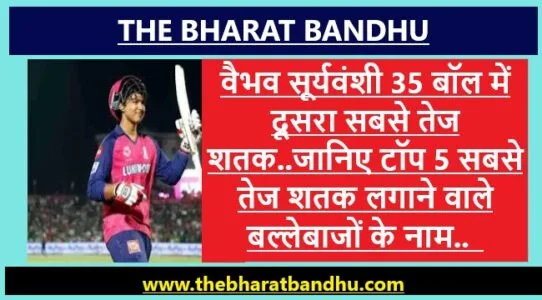 GT VS RR Highlights: वैभव सूर्यवंशी(Vaibhav Suryavanshi) ने 35 बॉल में जड़ा शतक..टॉप 5 सबसे तेज शतक लगाने वाले बल्लेबाजों के नाम.. 14 GT VS RR Vaibhav suryavabshi second fastest century top 5 fastest century